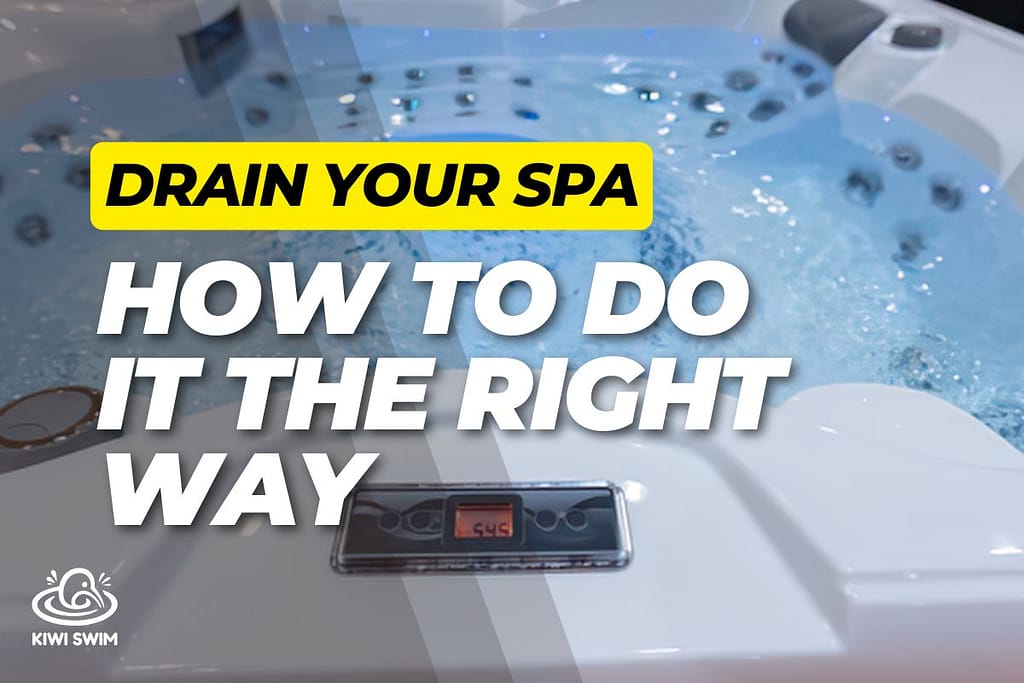 A partially drained spa pool