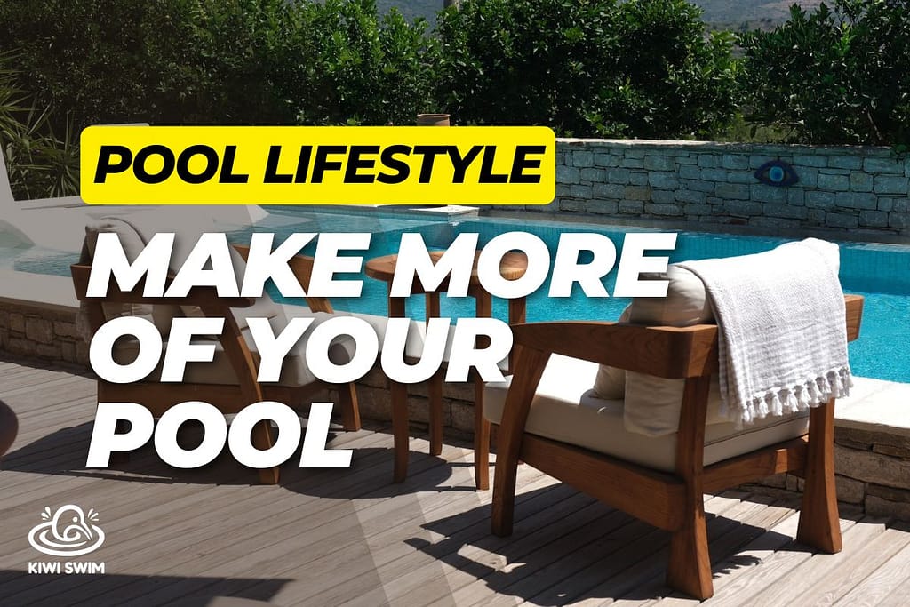 a nice outdoor furniture set sitting pool side