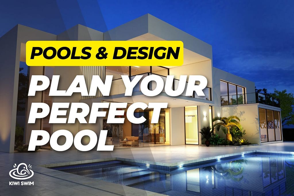 a beautiful stylish pool in the backyard of a modern home