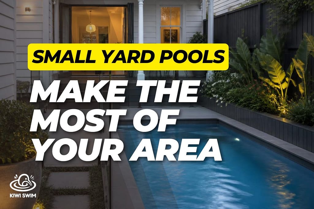 Small swimming pool in a compact residential backyard with smart use of outdoor space.