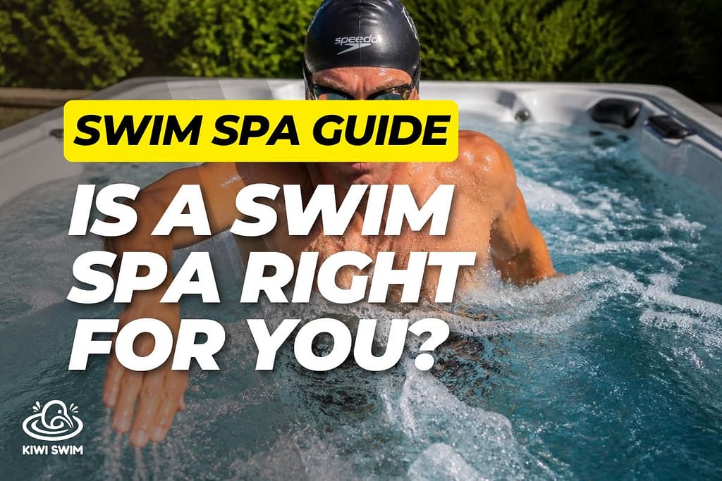 A man swimming in a swim spa